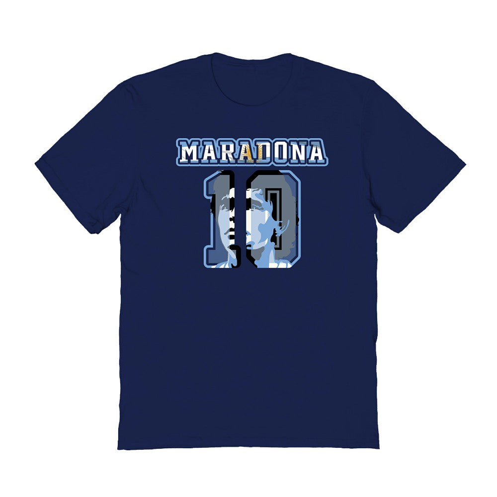 Diego Maradona Argentina National Team Vive La Fete Women's Name & Number T-Shirt Navy