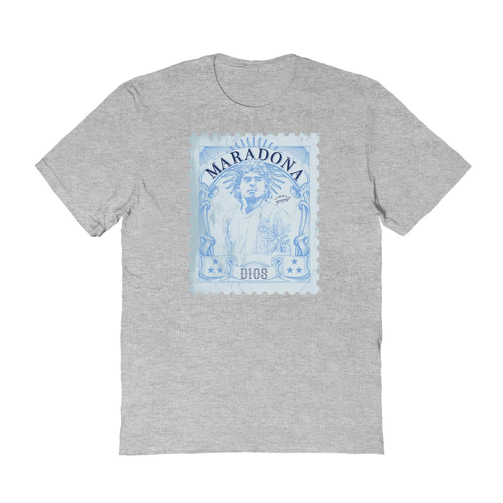 Diego Maradona Argentina National Team Vive La Fete Women's Vintage Stamp T-Shirt Gray