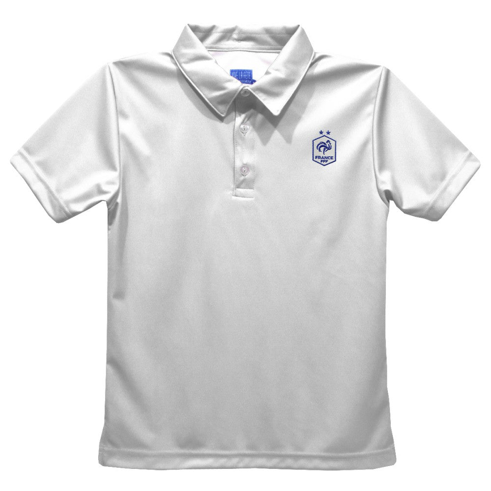 France National Team Vive La Fete Youth Solid Polo White