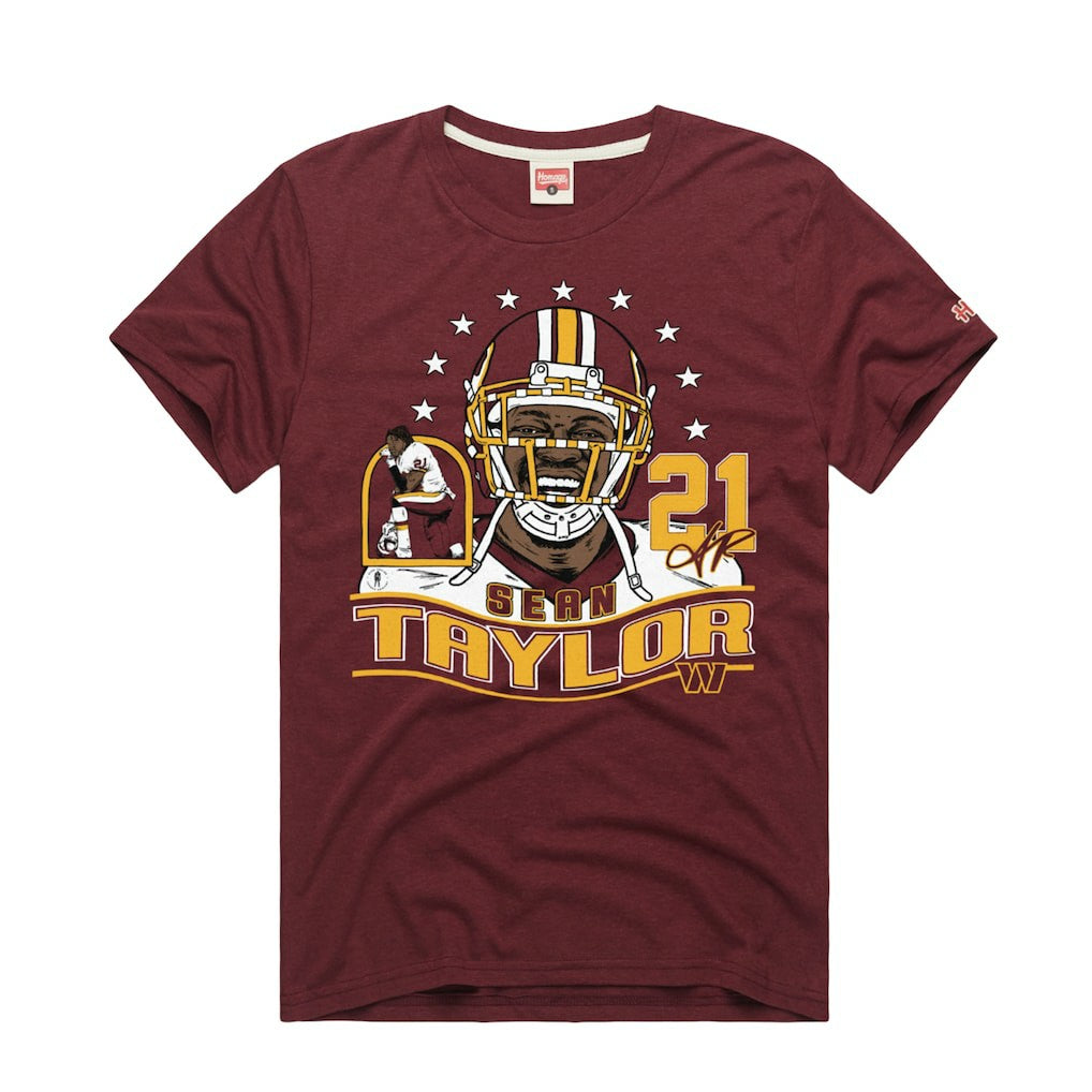 Sean Taylor Washington Commanders Homage Unisex Retired Player Classic Caricature T-Shirt - Burgundy - NFL