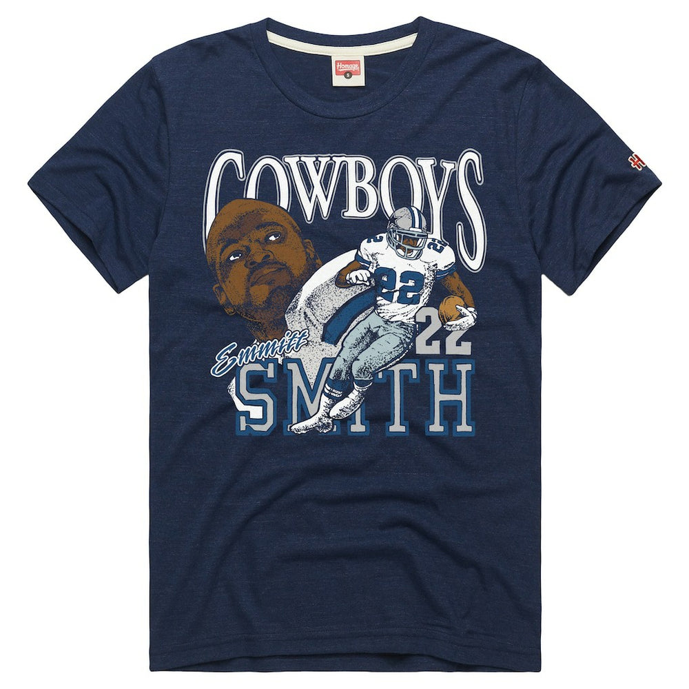 Emmitt Smith Dallas Cowboys Homage Unisex Retired Player Classic Caricature T-Shirt - Navy - NFL