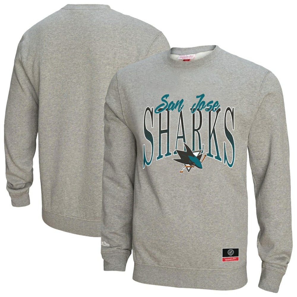 San Jose Sharks Mitchell & Ness Women's Hockey Night Sweatshirt - Heather Gray | NHL near me