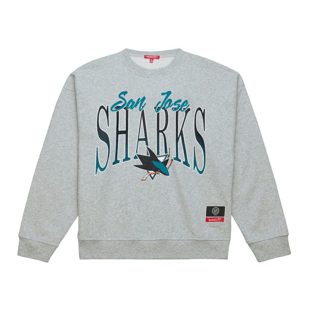 San Jose Sharks Mitchell & Ness Women's Hockey Night Sweatshirt - Heather Gray | NHL near me