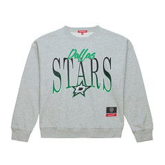 Dallas Stars Mitchell & Ness Women's Hockey Night Sweatshirt - Heather Gray | NHL on sale