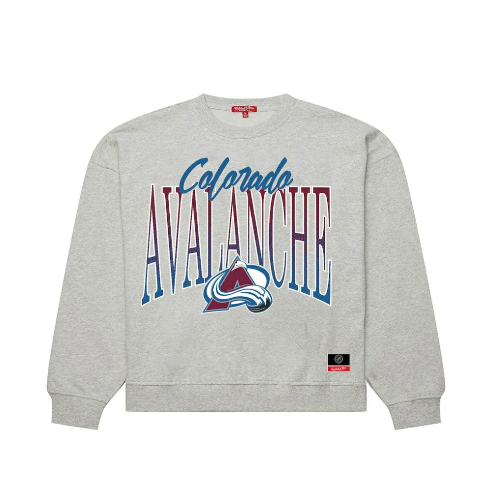 Colorado Avalanche Mitchell & Ness Women's Hockey Night Sweatshirt - Heather Gray | NHL near me