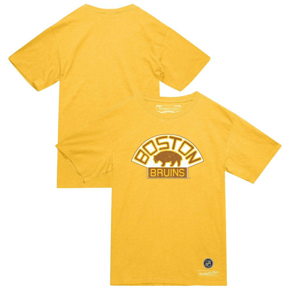 Boston Bruins Mitchell & Ness Heritage T-Shirt - Gold | NHL Lifestyle