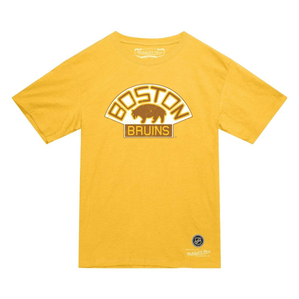 Boston Bruins Mitchell & Ness Heritage T-Shirt - Gold | NHL Lifestyle