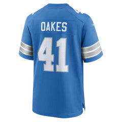 Gunnar Oakes Detroit Lions Team Game Jersey - Blue - Nike