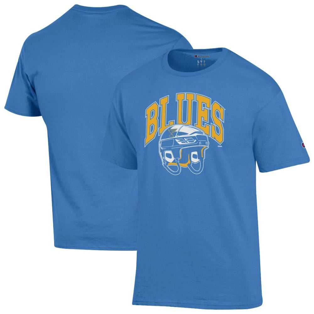 St. Louis Blues Champion Helmet T-Shirt - Blue | NHL Clearance