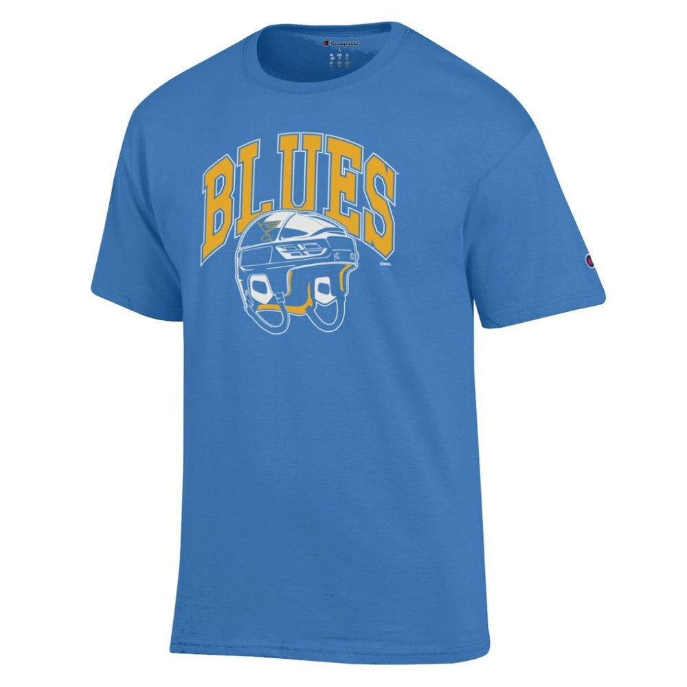 St. Louis Blues Champion Helmet T-Shirt - Blue | NHL Clearance
