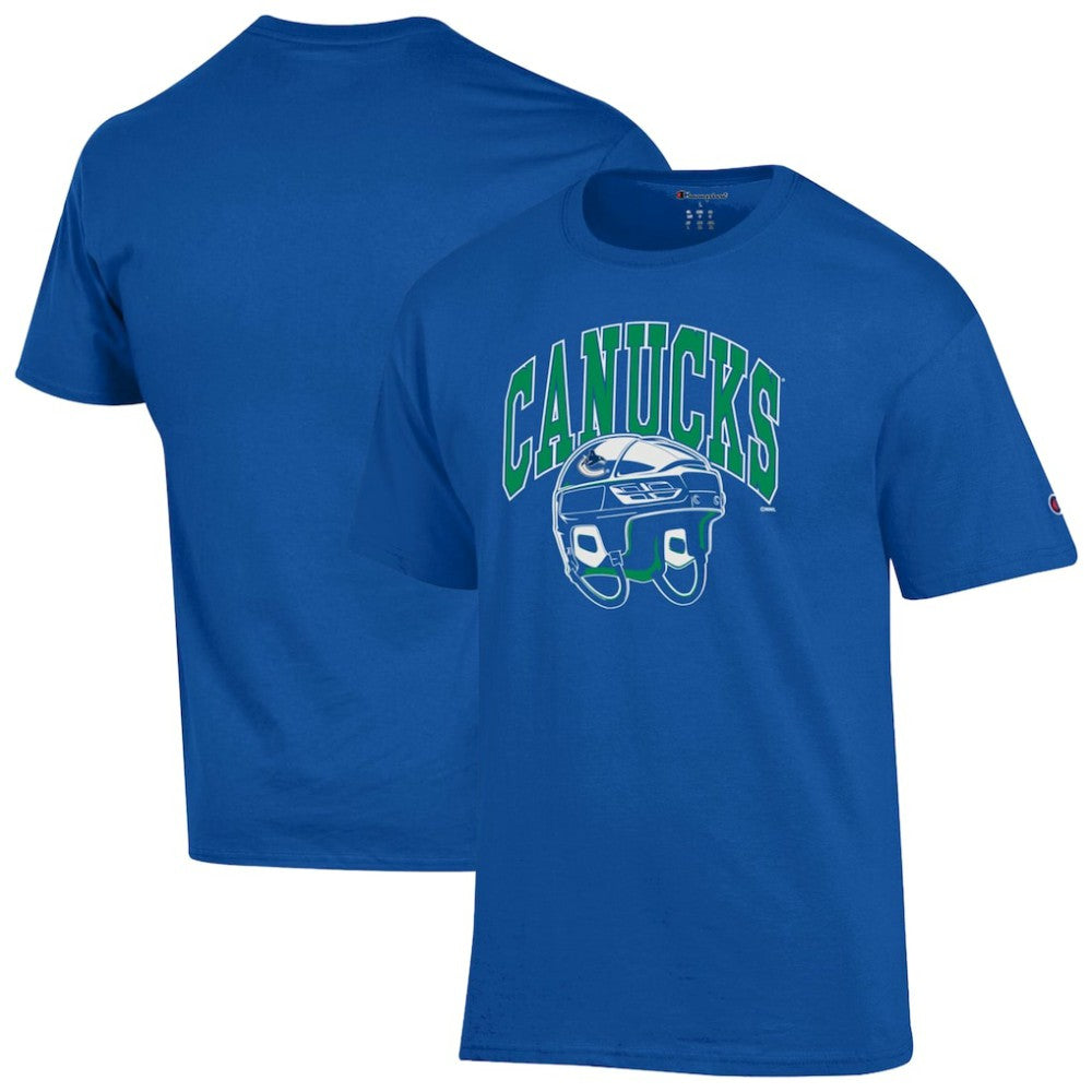 Vancouver Canucks Champion Helmet T-Shirt - Royal | NHL on sale