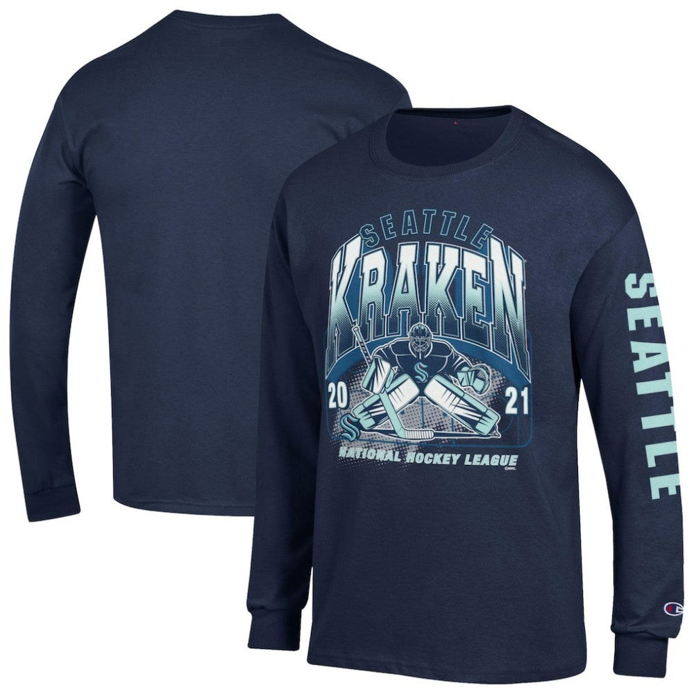 Seattle Kraken Champion Long Sleeve Jersey T-Shirt - Navy | NHL sale