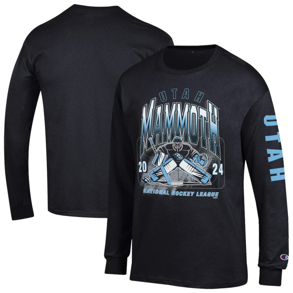 Utah Mammoth Champion Long Sleeve Jersey T-Shirt - Black | NHL online