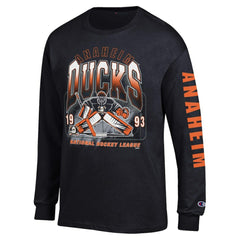 Anaheim Ducks Champion Long Sleeve Jersey T-Shirt - Black | NHL Clearance
