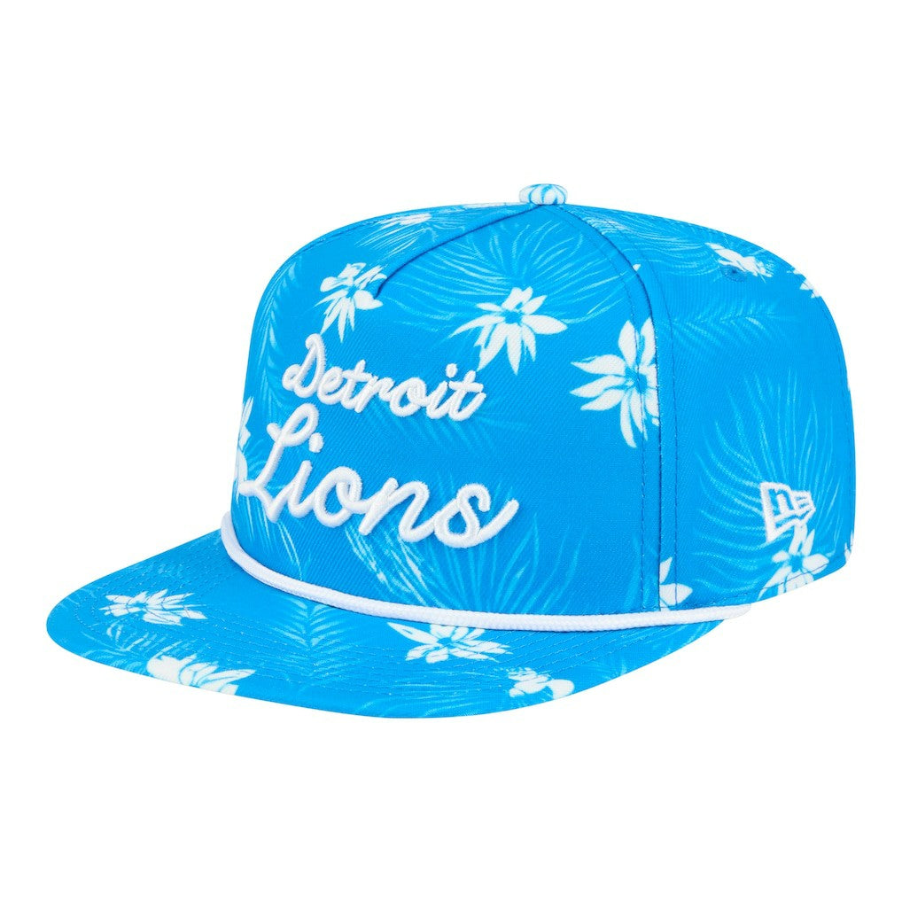 Detroit Lions New Era Palm Print A-Frame 9FIFTY Snapback Hat - Blue - NFL