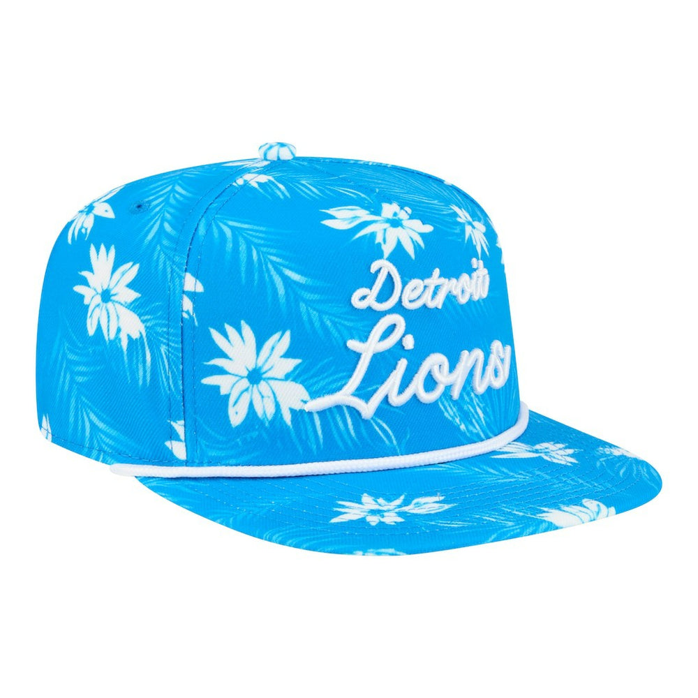 Detroit Lions New Era Palm Print A-Frame 9FIFTY Snapback Hat - Blue - NFL