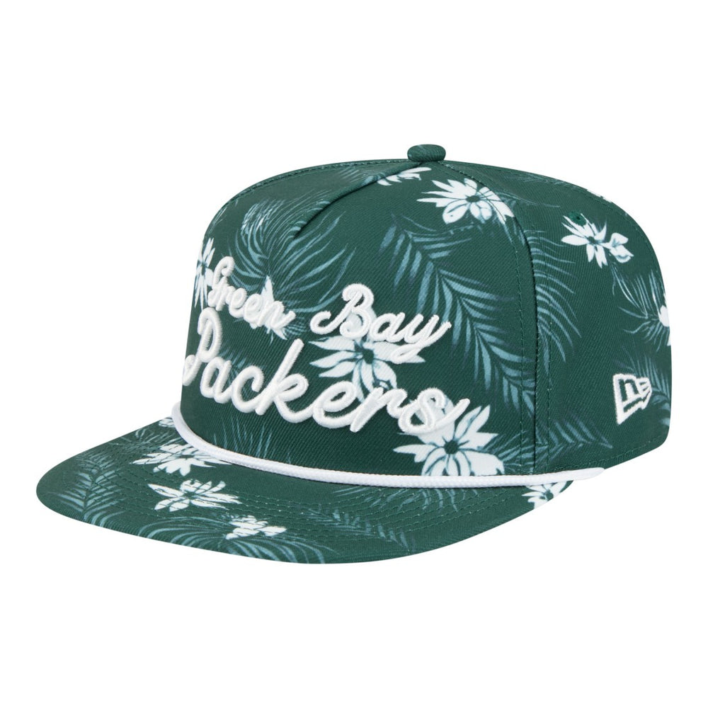 Green Bay Packers New Era Palm Print A-Frame 9FIFTY Snapback Hat - Green - NFL