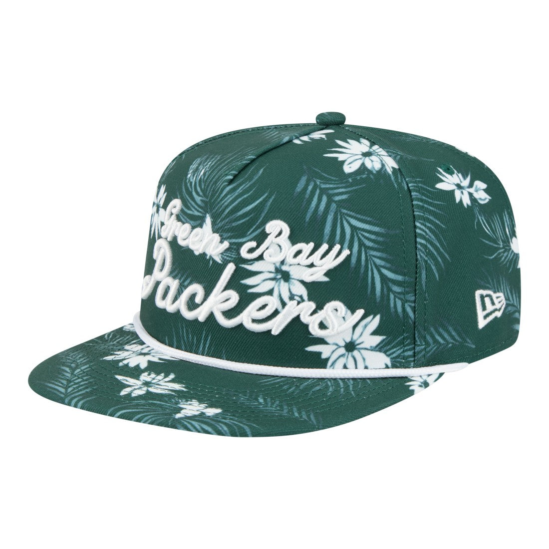 Green Bay Packers New Era Palm Print A-Frame 9FIFTY Snapback Hat - Green - NFL