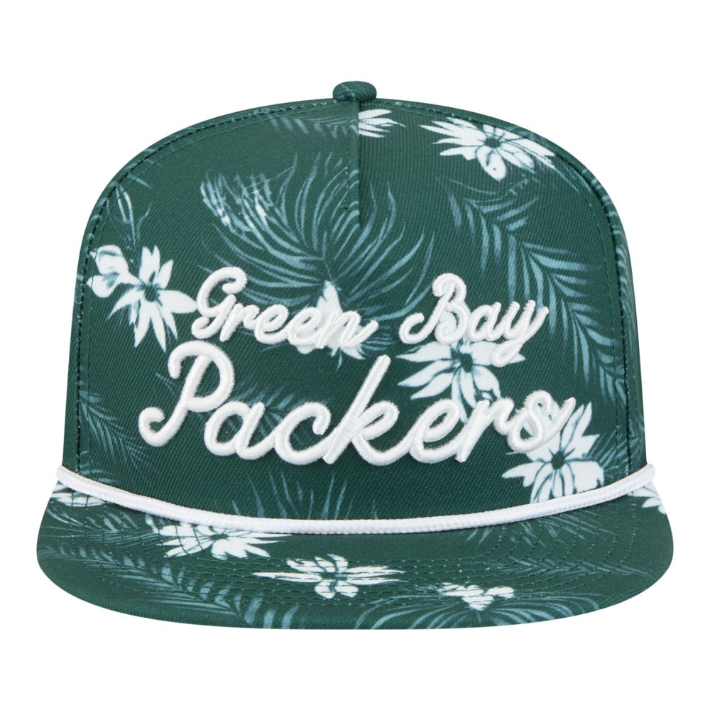 Green Bay Packers New Era Palm Print A-Frame 9FIFTY Snapback Hat - Green - NFL
