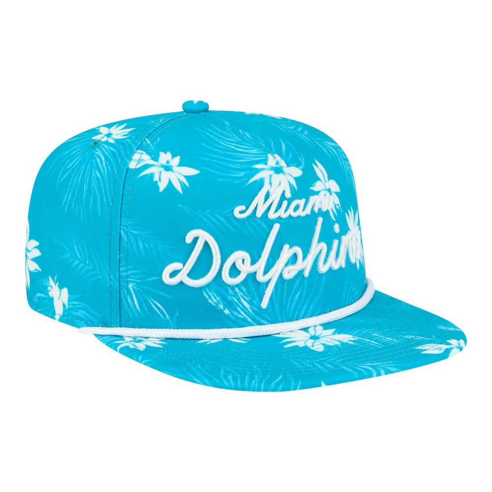 Miami Dolphins New Era Palm Print A-Frame 9FIFTY Snapback Hat - Aqua - NFL