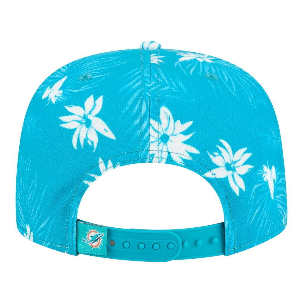Miami Dolphins New Era Palm Print A-Frame 9FIFTY Snapback Hat - Aqua - NFL