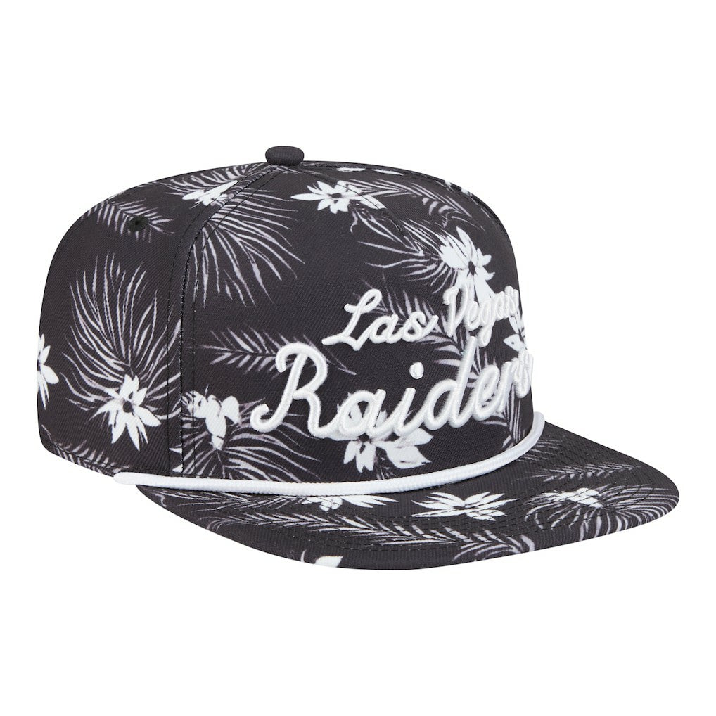 Las Vegas Raiders New Era Palm Print A-Frame 9FIFTY Snapback Hat - Black - NFL