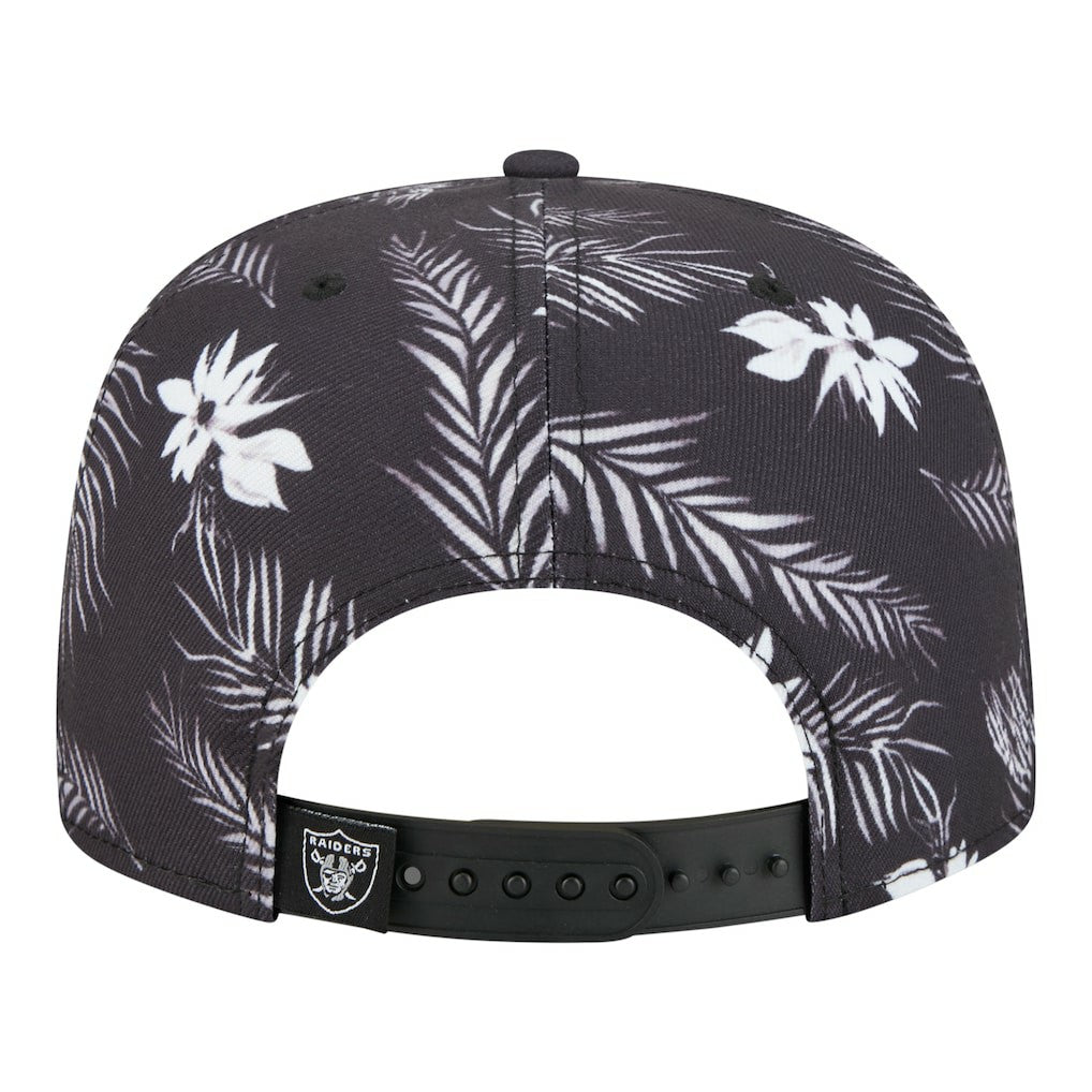 Las Vegas Raiders New Era Palm Print A-Frame 9FIFTY Snapback Hat - Black - NFL