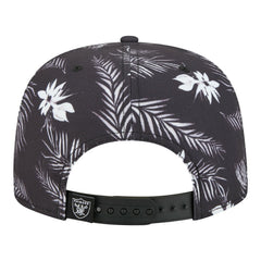 Las Vegas Raiders New Era Palm Print A-Frame 9FIFTY Snapback Hat - Black - NFL