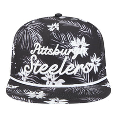 Pittsburgh Steelers New Era Palm Print A-Frame 9FIFTY Snapback Hat - Black - NFL
