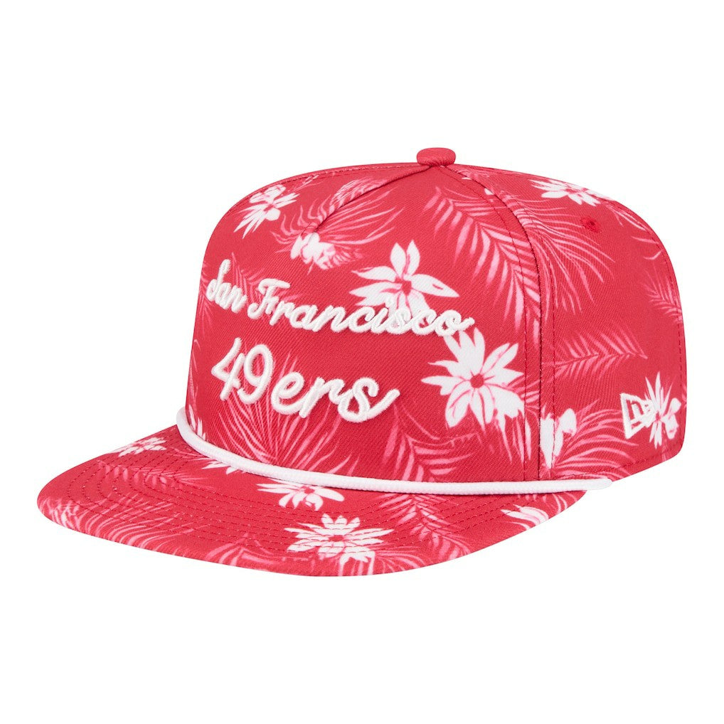 San Francisco 49ers New Era Palm Print A-Frame 9FIFTY Snapback Hat - Scarlet - NFL
