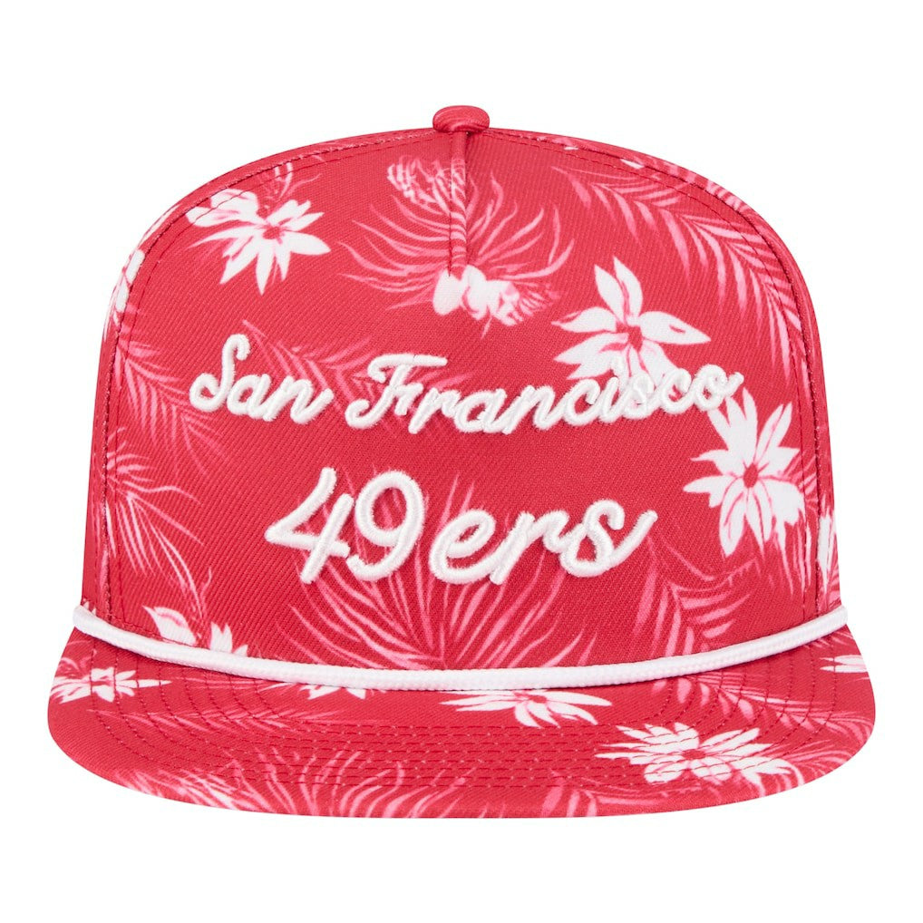 San Francisco 49ers New Era Palm Print A-Frame 9FIFTY Snapback Hat - Scarlet - NFL