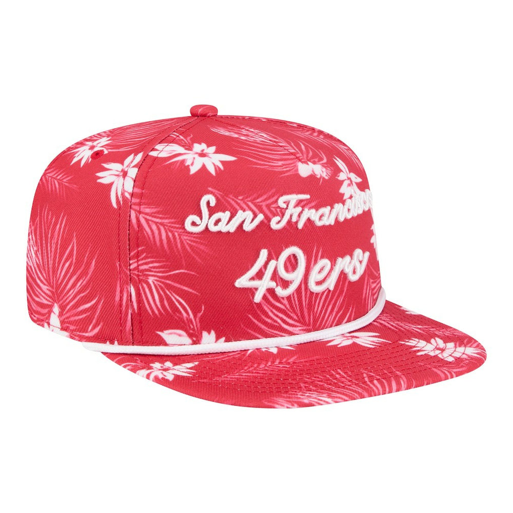 San Francisco 49ers New Era Palm Print A-Frame 9FIFTY Snapback Hat - Scarlet - NFL