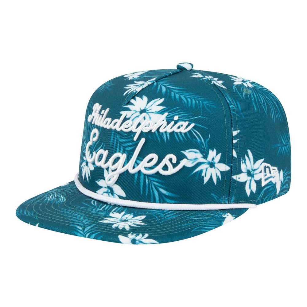 Philadelphia Eagles New Era Palm Print A-Frame 9FIFTY Snapback Hat - Midnight Green - NFL