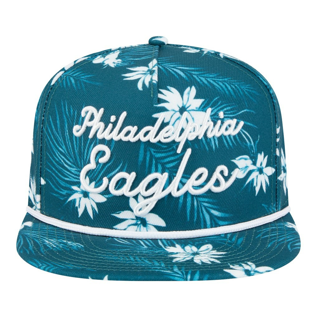 Philadelphia Eagles New Era Palm Print A-Frame 9FIFTY Snapback Hat - Midnight Green - NFL