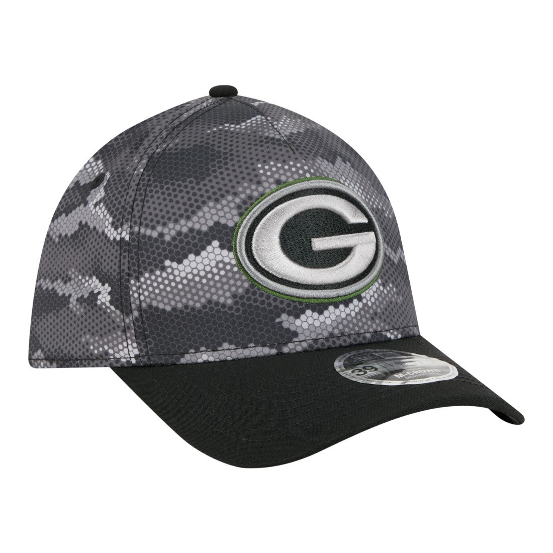 Green Bay Packers New Era Camo A-Frame 39THIRTY Flex Hat - Black - NFL