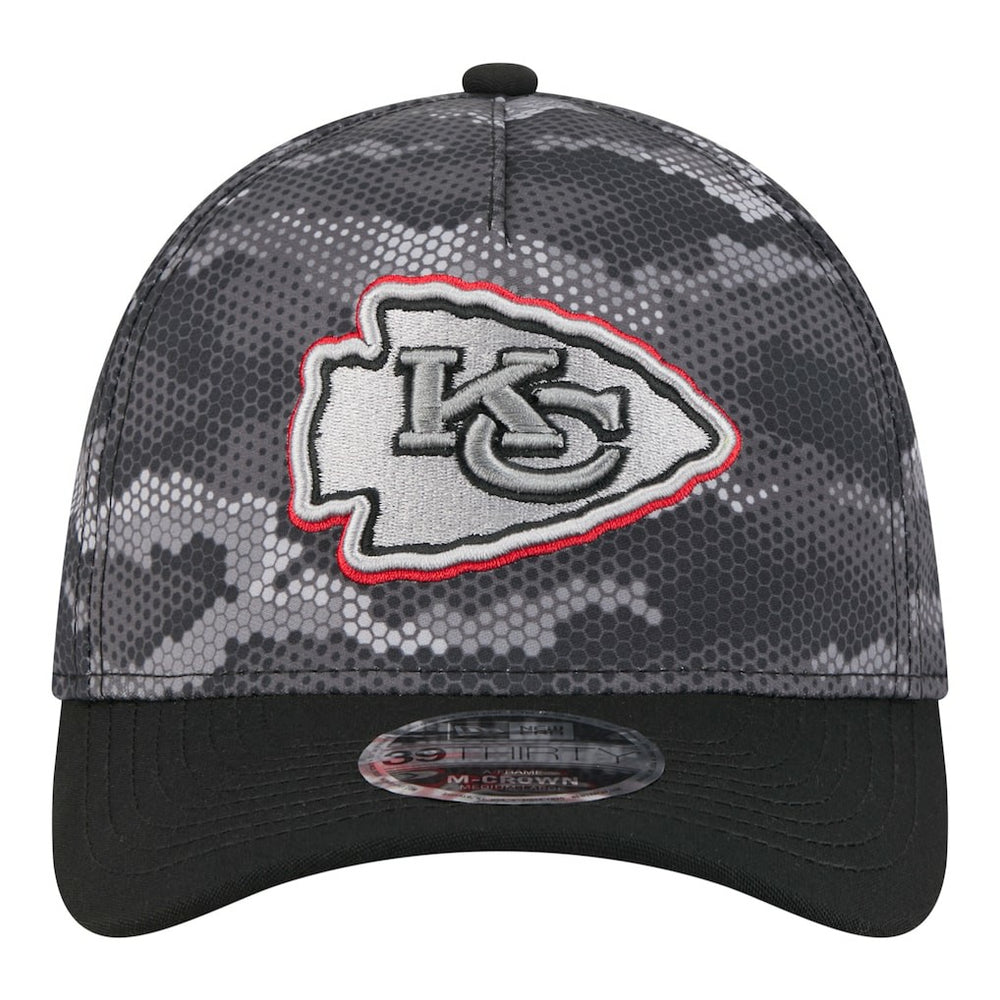 Kansas City Chiefs New Era Camo A-Frame 39THIRTY Flex Hat - Black - NFL
