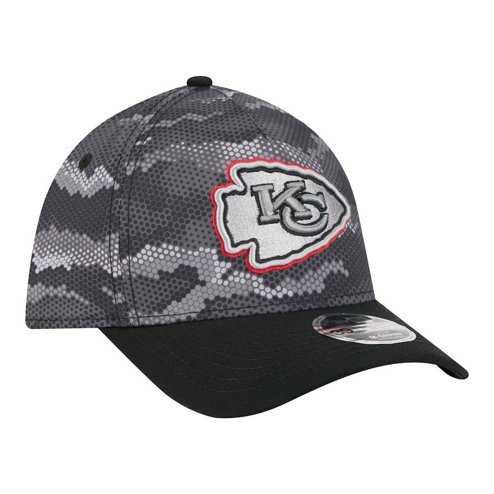 Kansas City Chiefs New Era Camo A-Frame 39THIRTY Flex Hat - Black - NFL