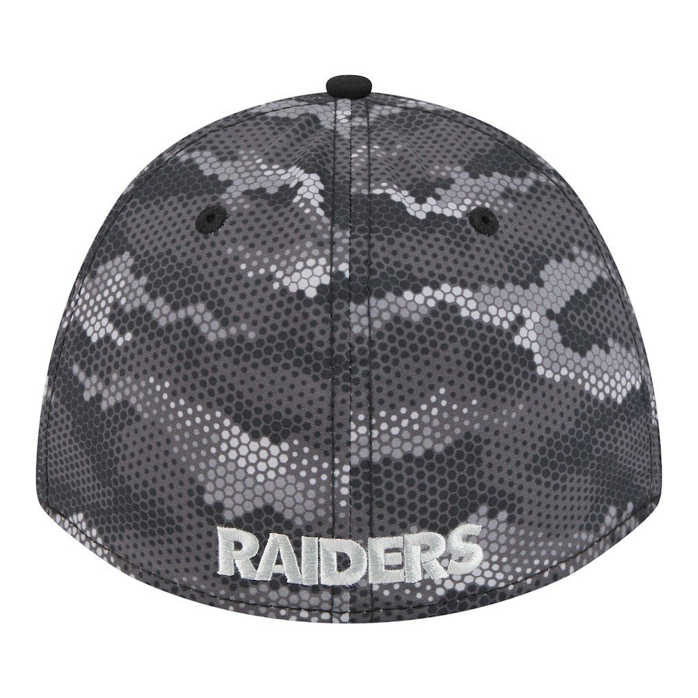 Las Vegas Raiders New Era Camo A-Frame 39THIRTY Flex Hat - Black - NFL