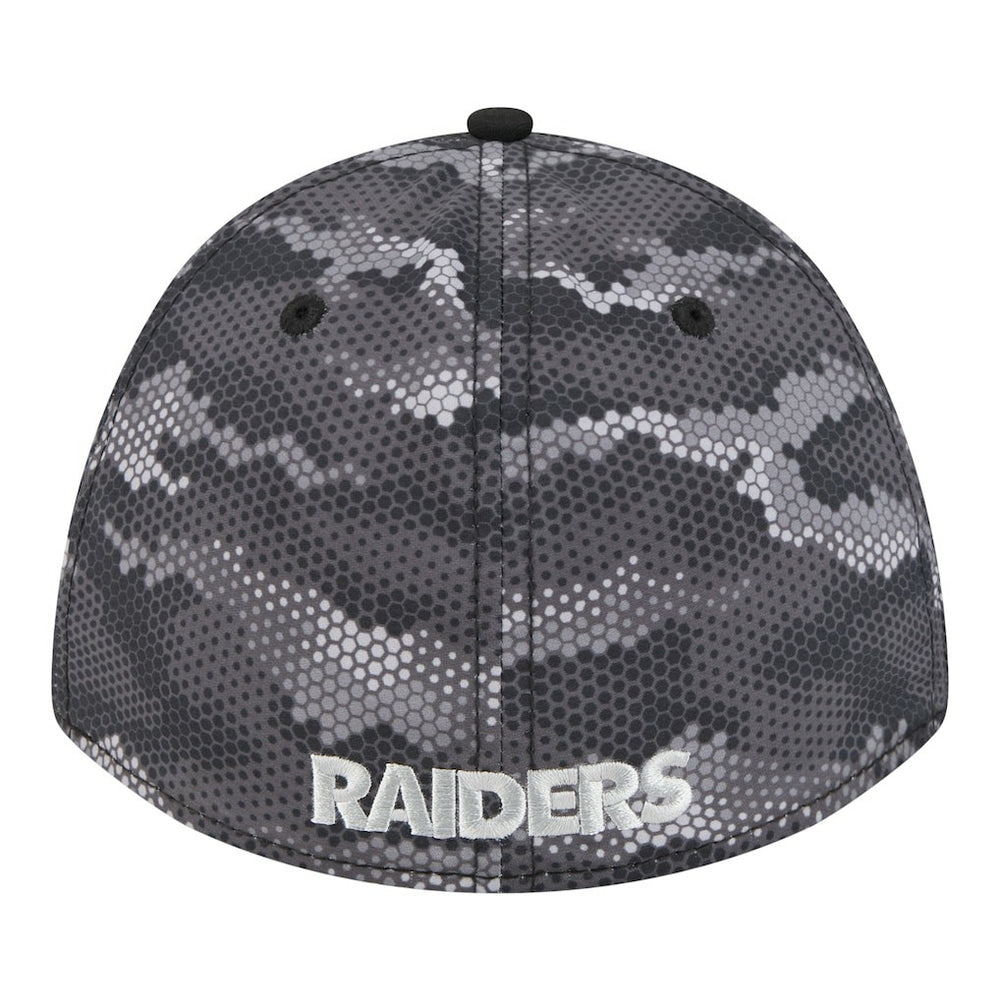 Las Vegas Raiders New Era Camo A-Frame 39THIRTY Flex Hat - Black - NFL