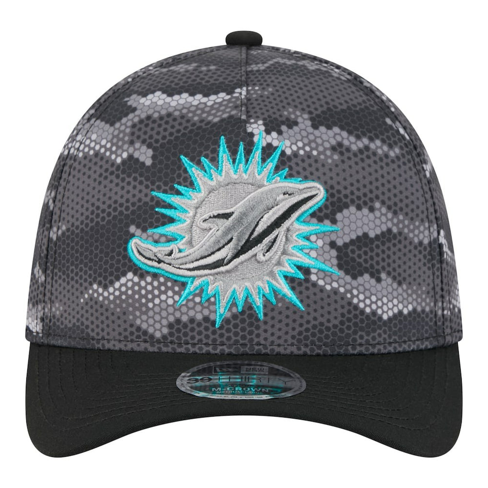Miami Dolphins New Era Camo A-Frame 39THIRTY Flex Hat - Black - NFL