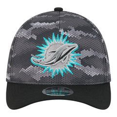 Miami Dolphins New Era Camo A-Frame 39THIRTY Flex Hat - Black - NFL