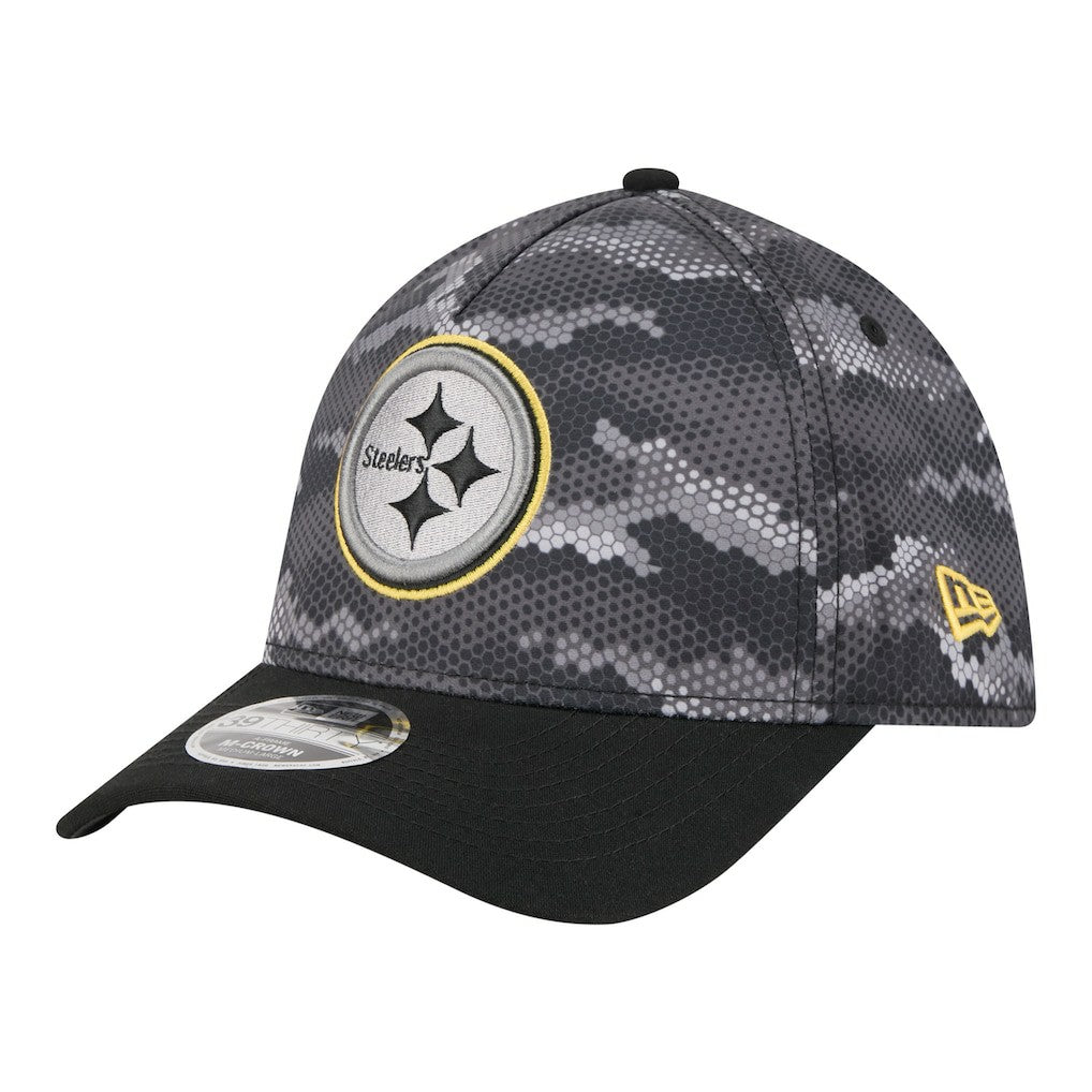Pittsburgh Steelers New Era Camo A-Frame 39THIRTY Flex Hat - Black - NFL