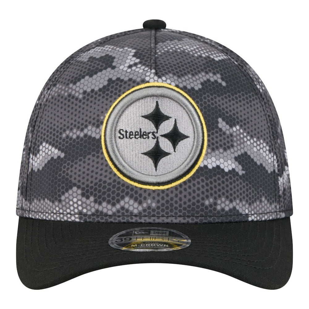 Pittsburgh Steelers New Era Camo A-Frame 39THIRTY Flex Hat - Black - NFL