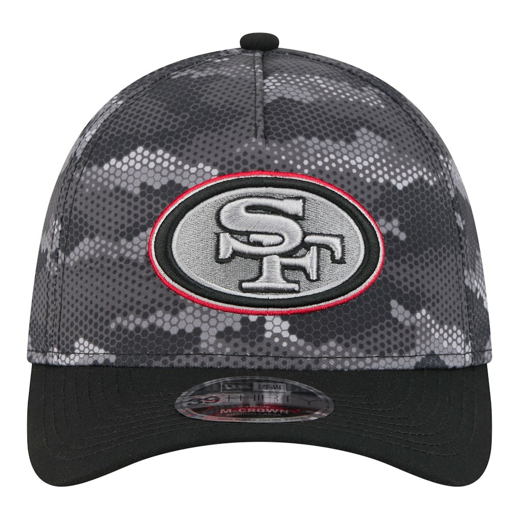 San Francisco 49ers New Era Camo A-Frame 39THIRTY Flex Hat - Black - NFL