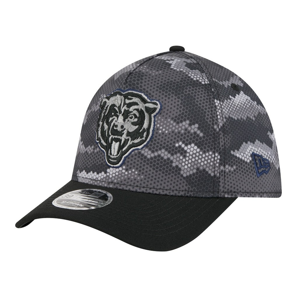 Chicago Bears New Era Camo A-Frame 39THIRTY Flex Hat - Black - NFL