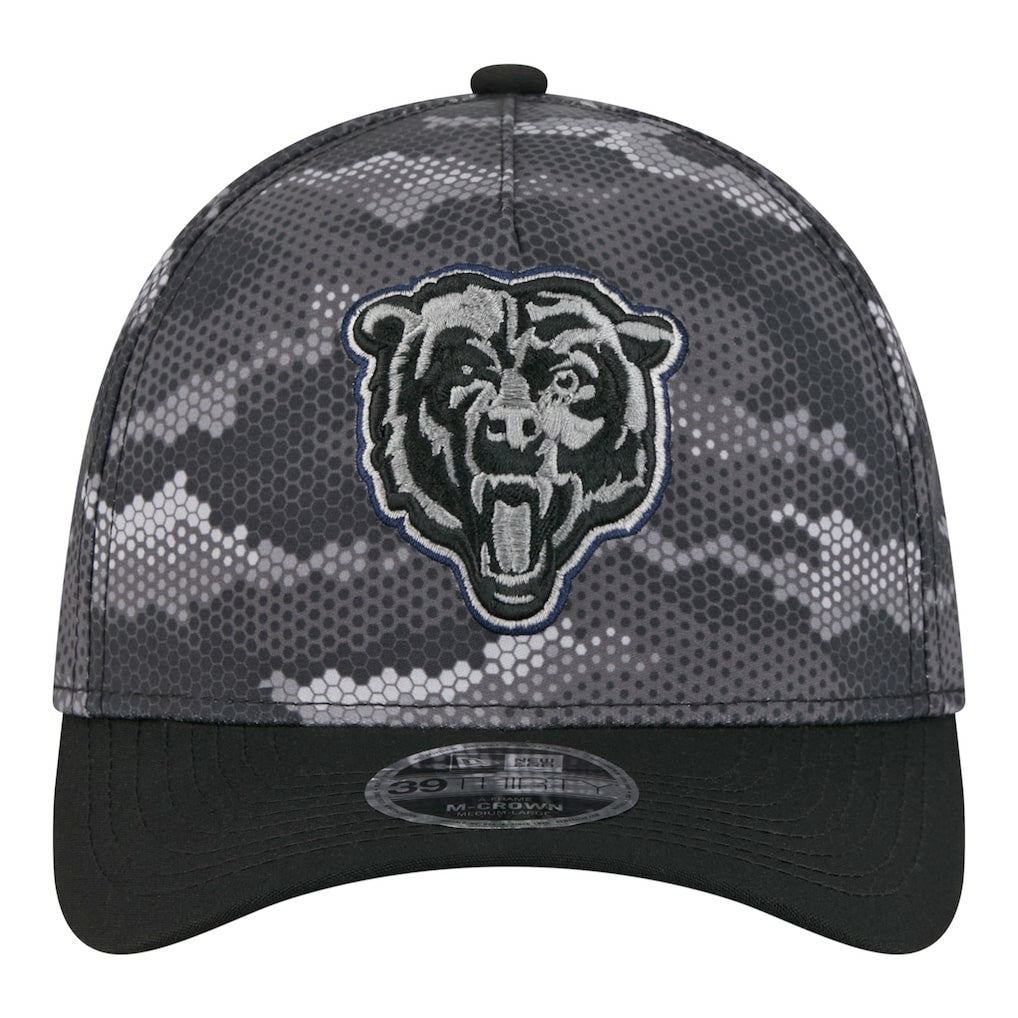Chicago Bears New Era Camo A-Frame 39THIRTY Flex Hat - Black - NFL