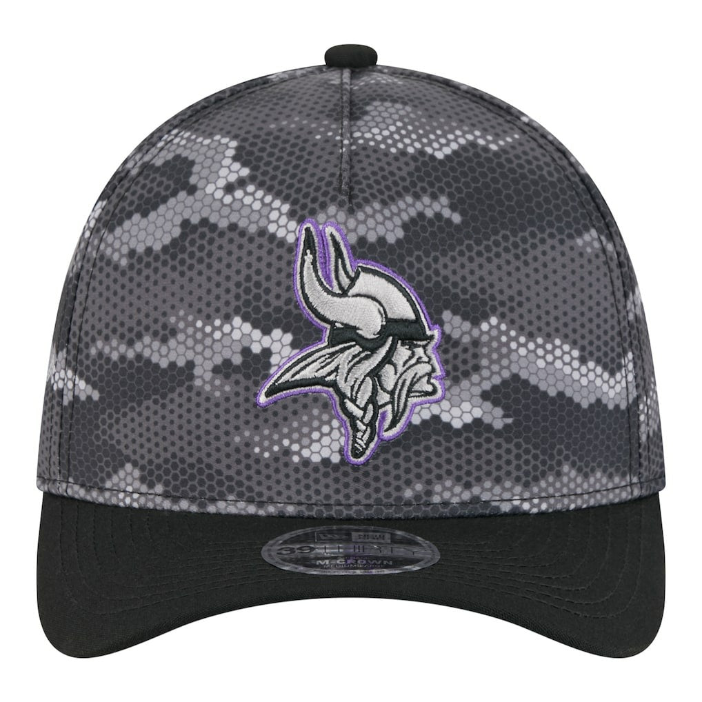 Minnesota Vikings New Era Camo A-Frame 39THIRTY Flex Hat - Black - NFL