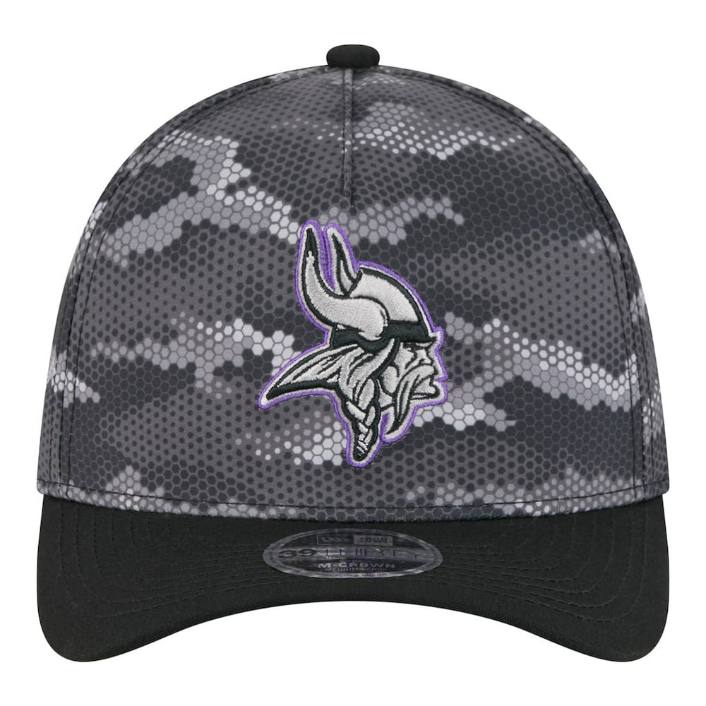 Minnesota Vikings New Era Camo A-Frame 39THIRTY Flex Hat - Black - NFL
