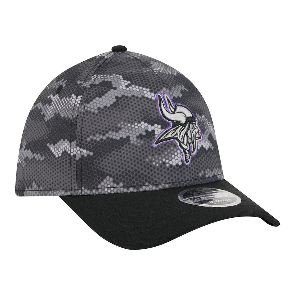 Minnesota Vikings New Era Camo A-Frame 39THIRTY Flex Hat - Black - NFL