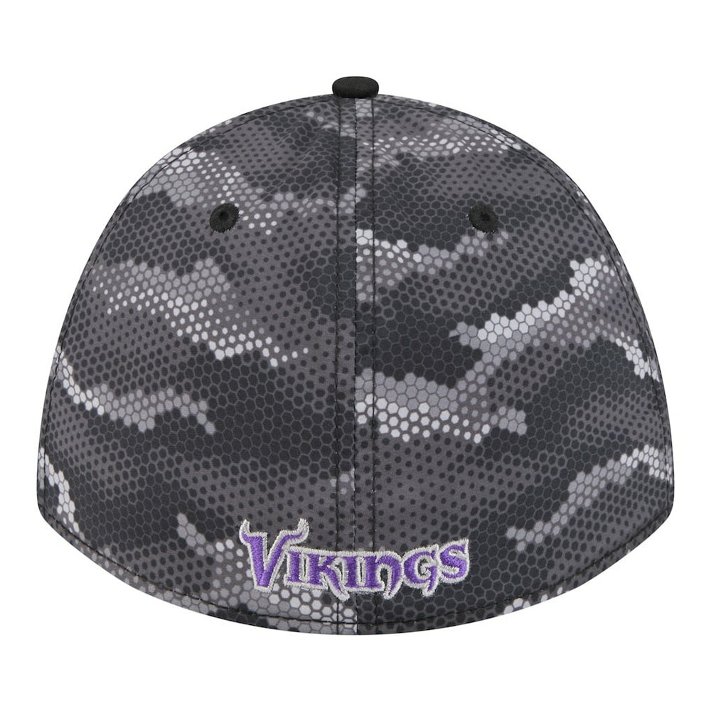 Minnesota Vikings New Era Camo A-Frame 39THIRTY Flex Hat - Black - NFL